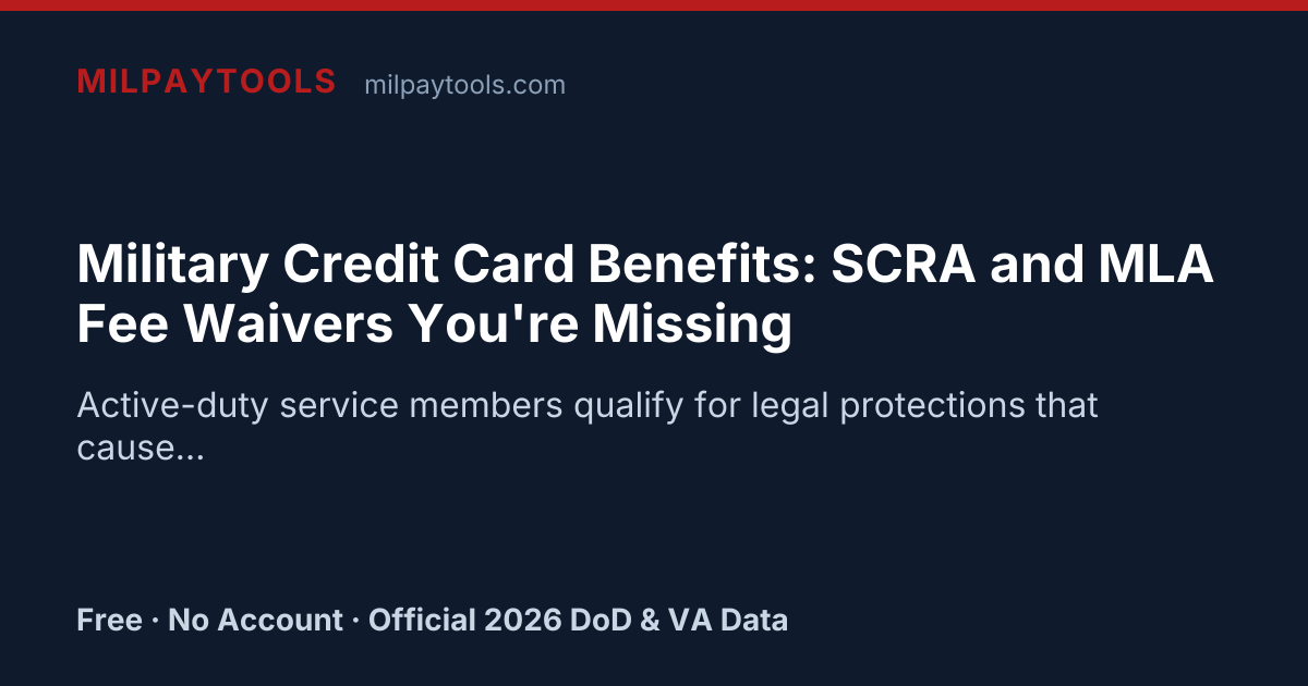 Military Credit Card Benefits: SCRA and MLA Fee Waivers You're Missing