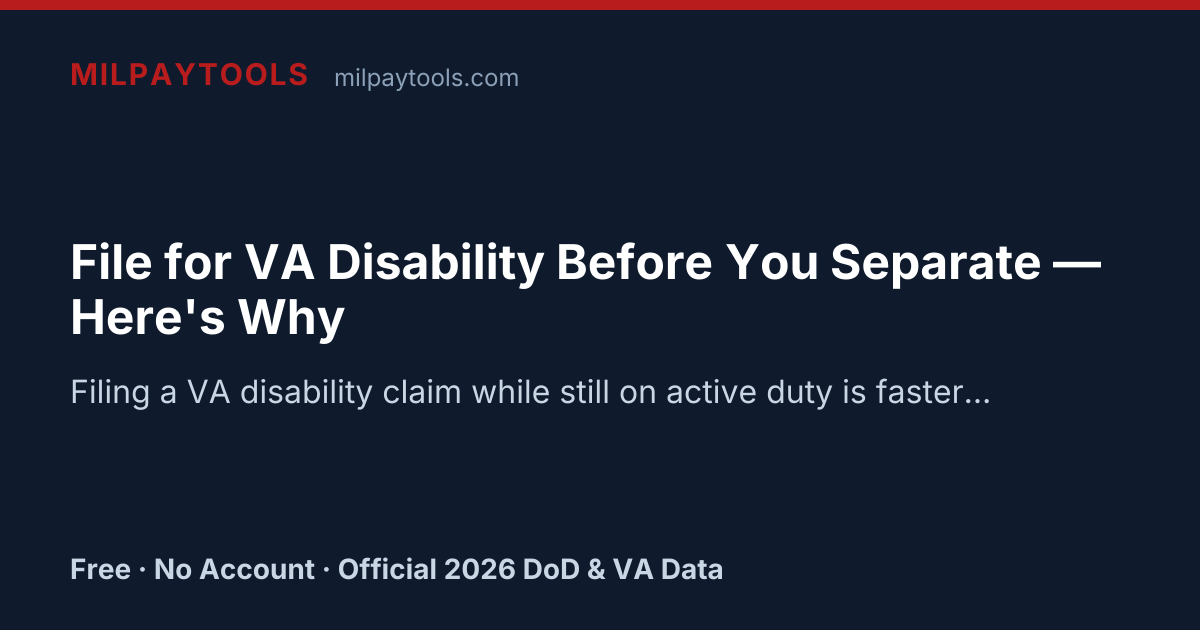 File for VA Disability Before You Separate — Here's Why