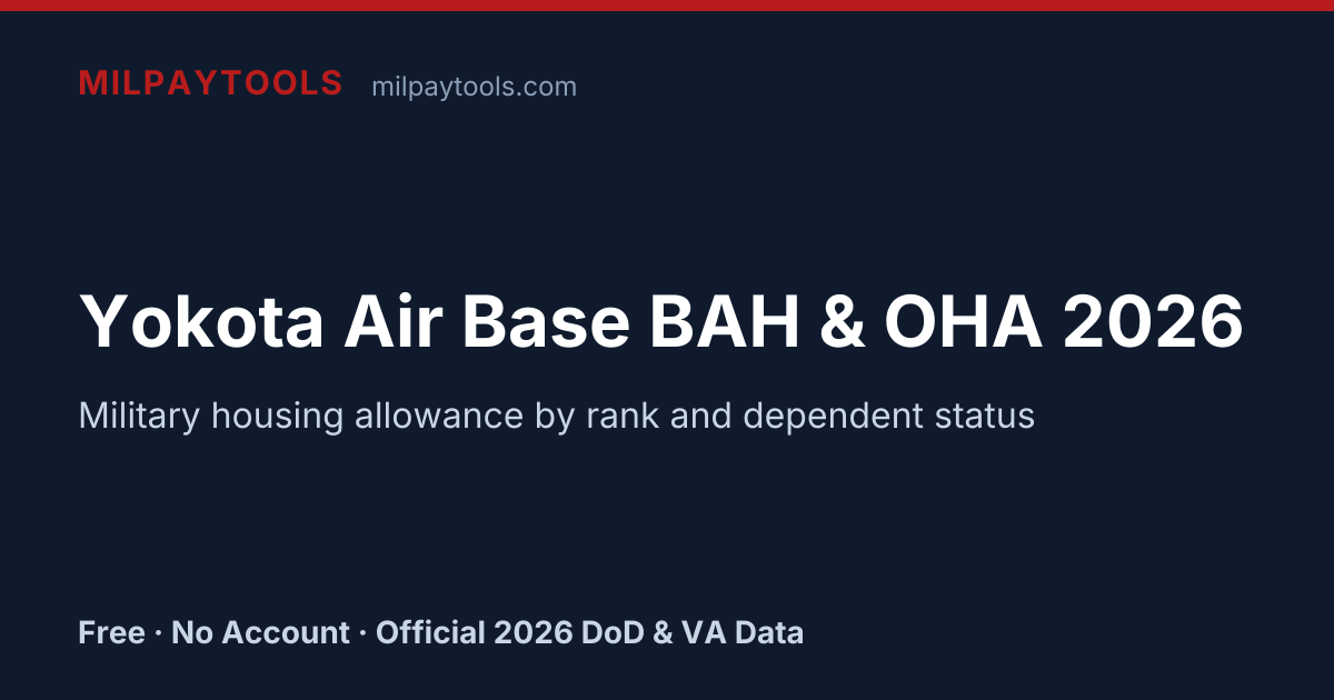 Yokota Air Base BAH & OHA 2026 | MilPayTools