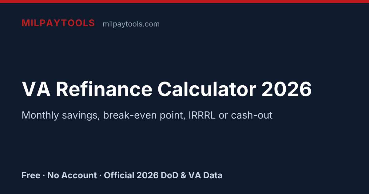 VA Refinance Calculator 2026 | IRRRL & Cash-Out Savings, Break-Even ...