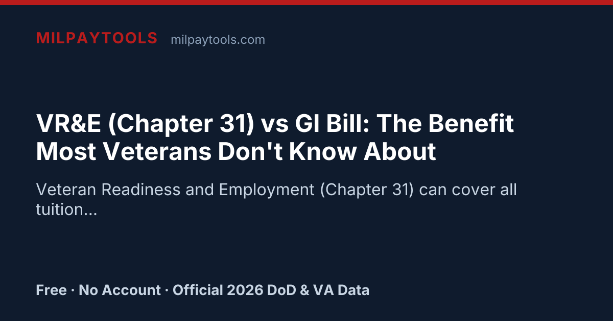 VR&E (Chapter 31) vs GI Bill: The Benefit Most Veterans Don't Know About