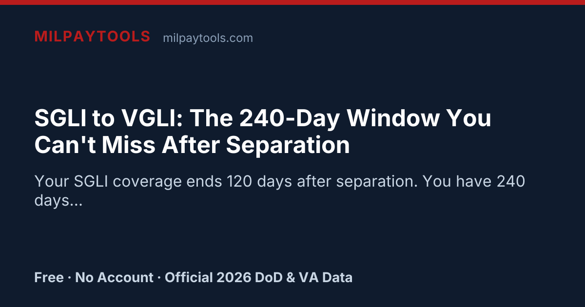 SGLI to VGLI: The 240-Day Window You Can't Miss After Separation