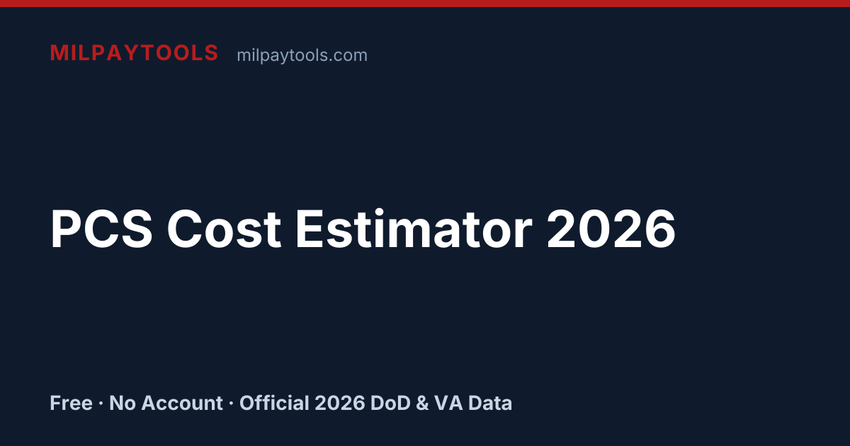 PCS Cost Estimator 2026 | Military Move Calculator